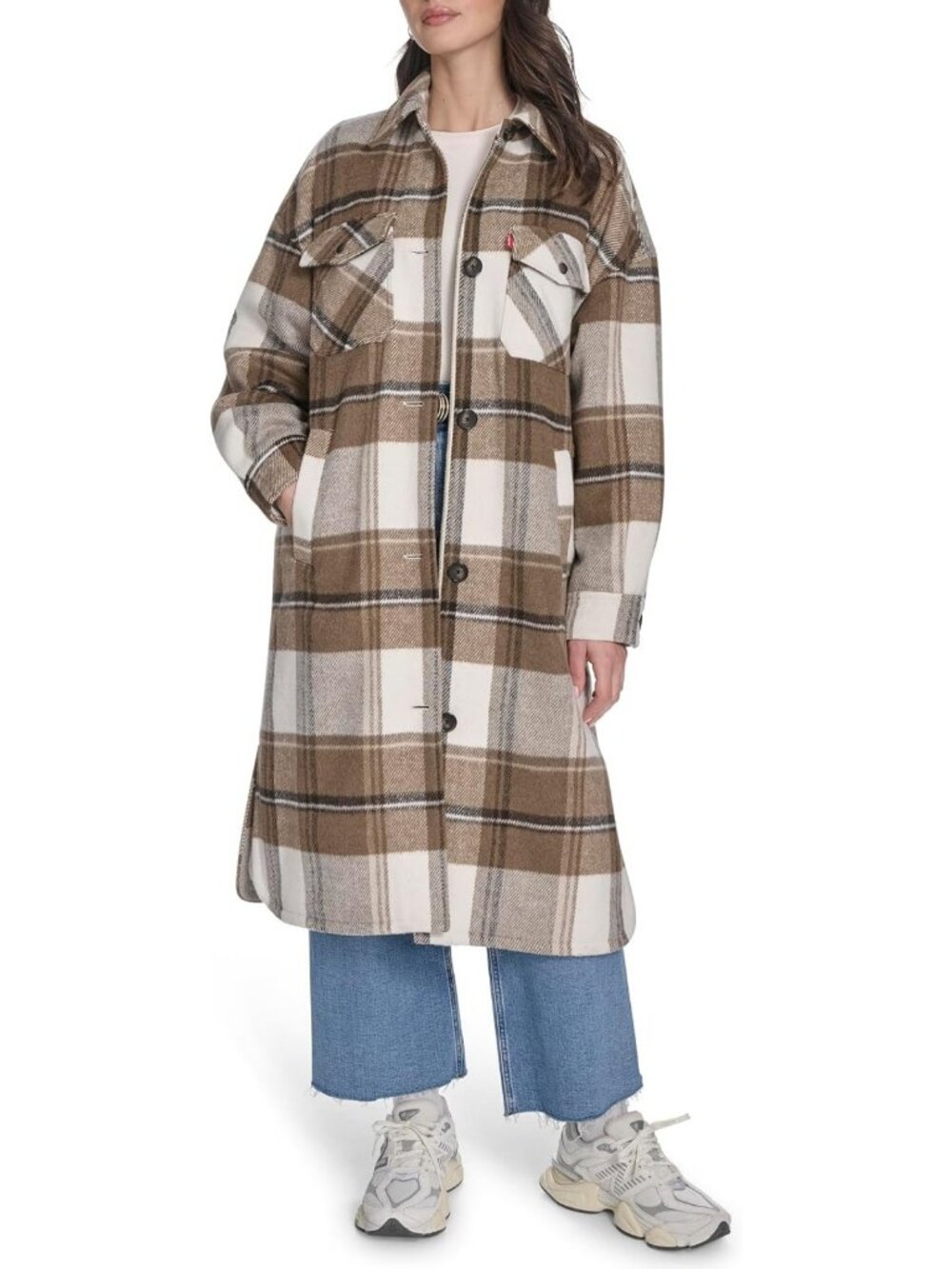 Cozy Women's Relaxed Wool Plaid Shirt Jacket - Perfect for Layering & Style